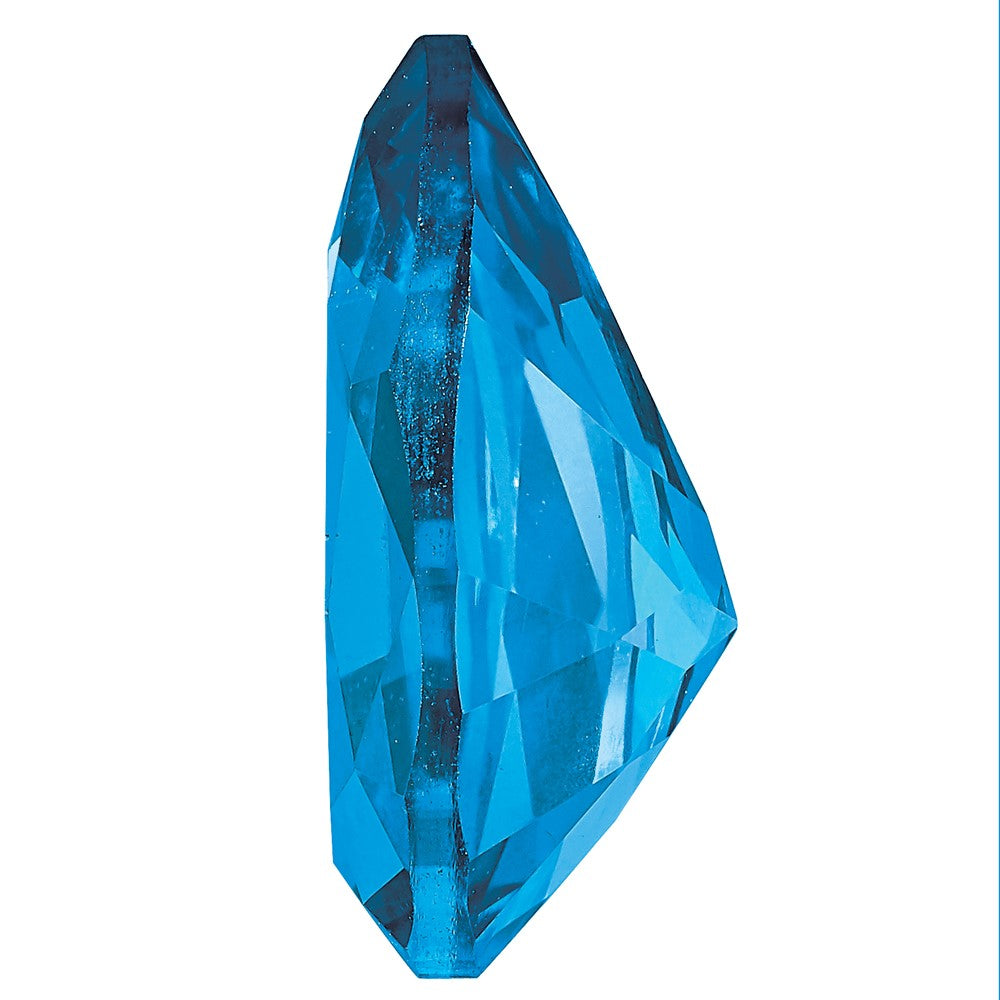 Edelstein Kashmir Blau Passion Topas 10x7mm Tropfen