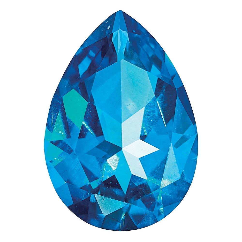 Edelstein Kashmir Blau Passion Topas 6x4mm Tropfen
