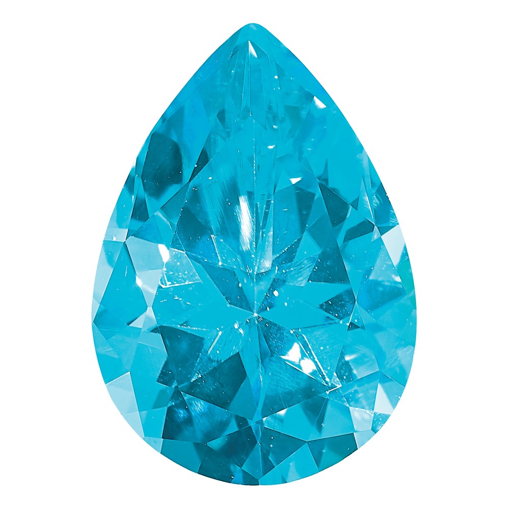 Edelstein Paraiba Passion Topas 10x7mm Tropfen