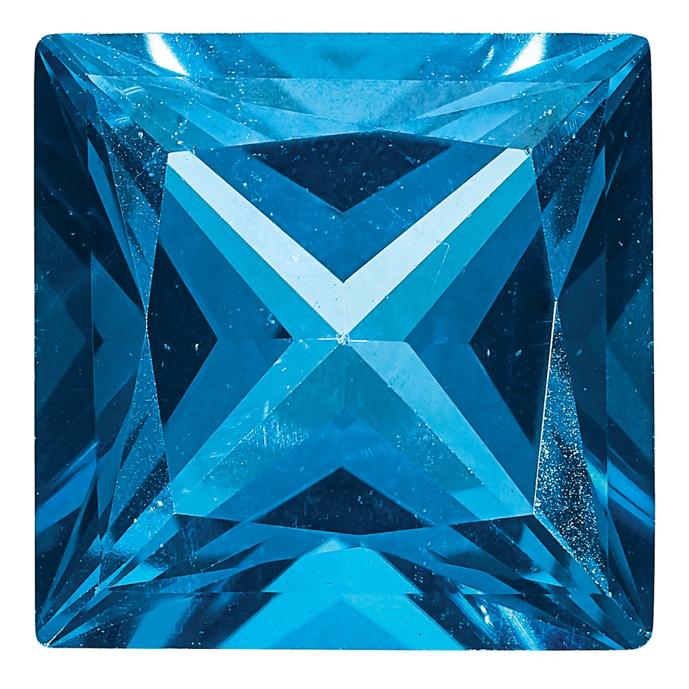 Edelstein Kashmir Blau Passion Topas 8mm Princess