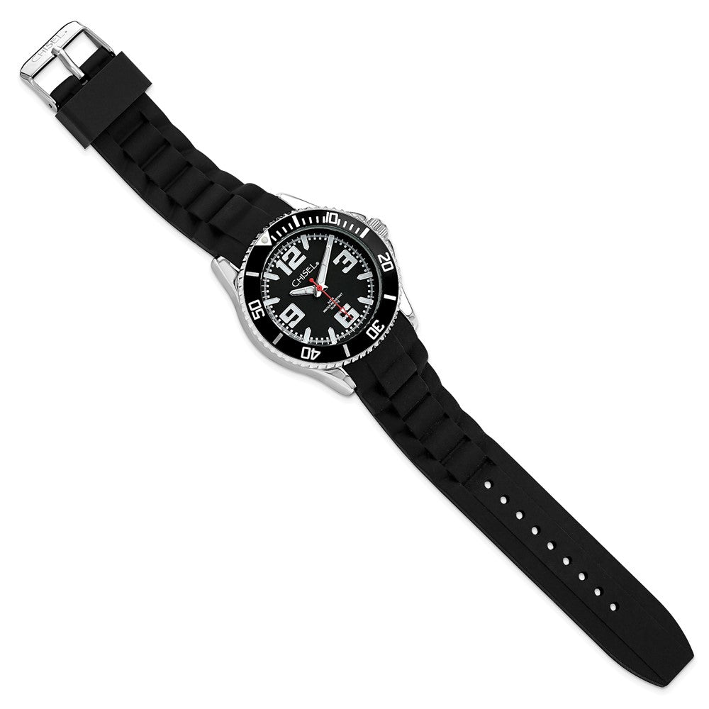 Non Metal Herren Chisel 44mm Schwarz Silicone Strap Uhr