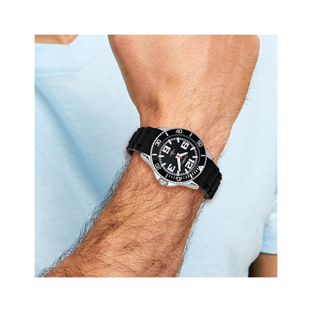 Non Metal Herren Chisel 44mm Schwarz Silicone Strap Uhr