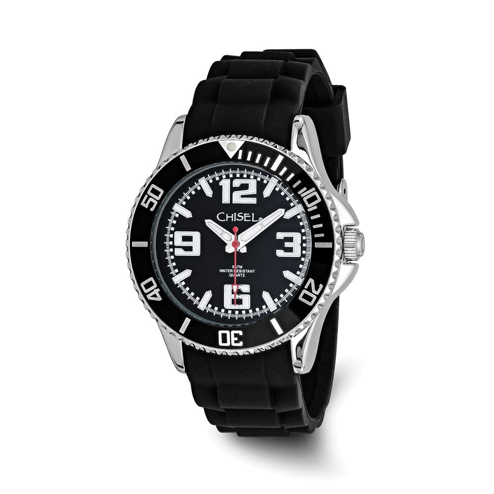 Non Metal Herren Chisel 44mm Schwarz Silicone Strap Uhr