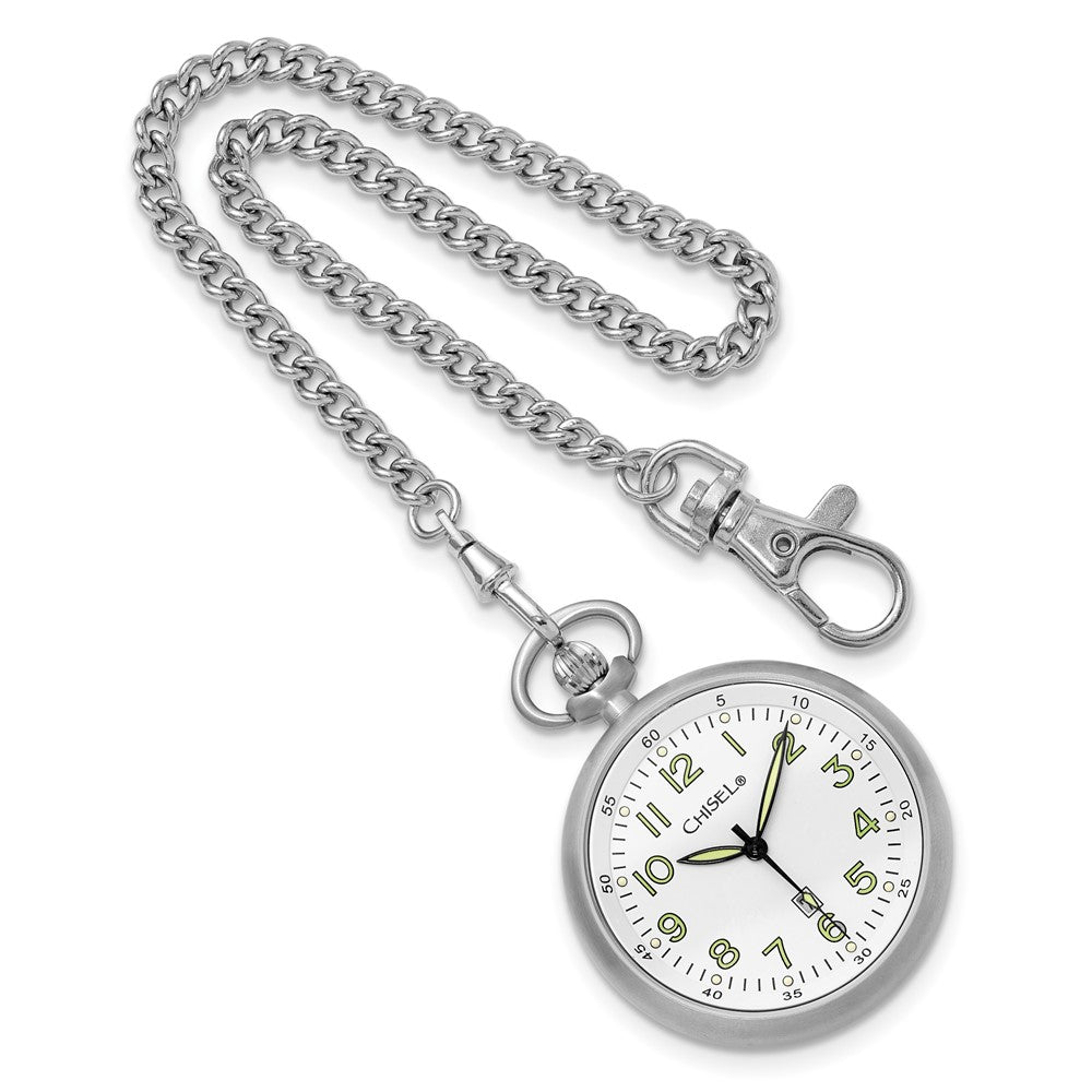 Edelstahl Chisel Weiß Zifferblatt Taschen Uhr