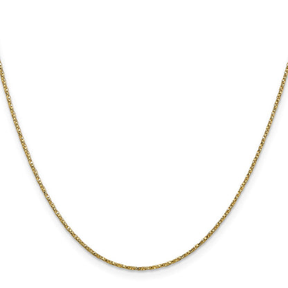 14K Gelbgold.95mm Gedreht Venezianer mit Karabinerverschluss Halskette