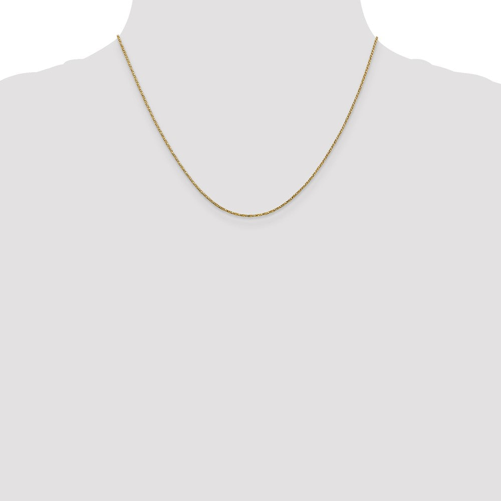 14K Gelbgold.95mm Gedreht Venezianer mit Karabinerverschluss Halskette