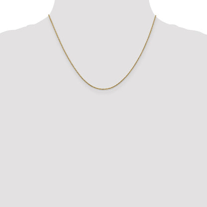 14K Gelbgold.95mm Gedreht Venezianer mit Karabinerverschluss Halskette