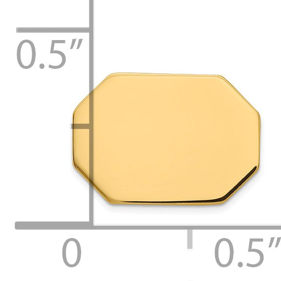 14K Gelbgold Herren Rectangular Octagon Krawatten Tac