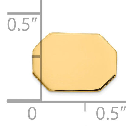 14K Gelbgold Herren Rectangular Octagon Krawatten Tac