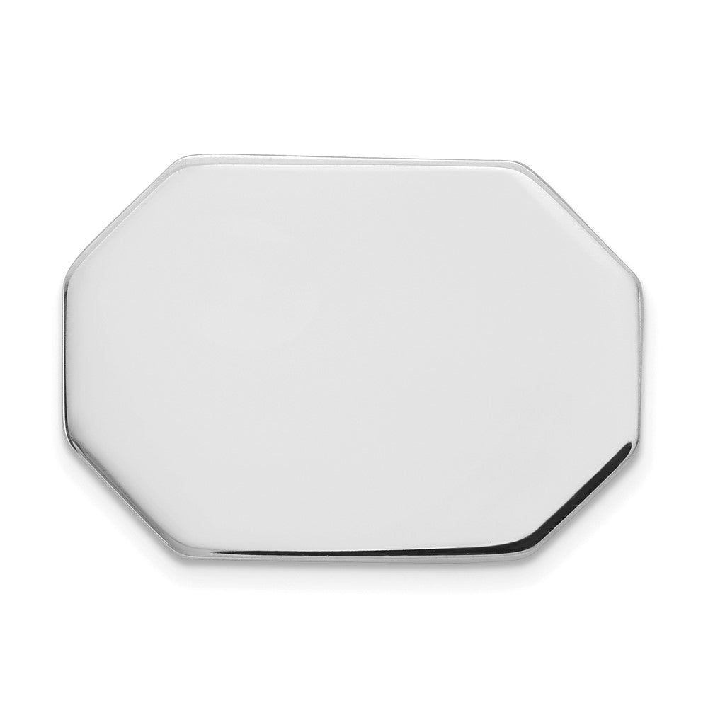 14K Weißgold Herren Rectangular Octagon Krawatten Tac