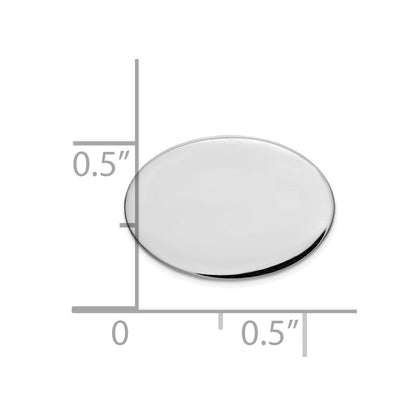 14K Weißgold Herren Oval Krawatten Tac