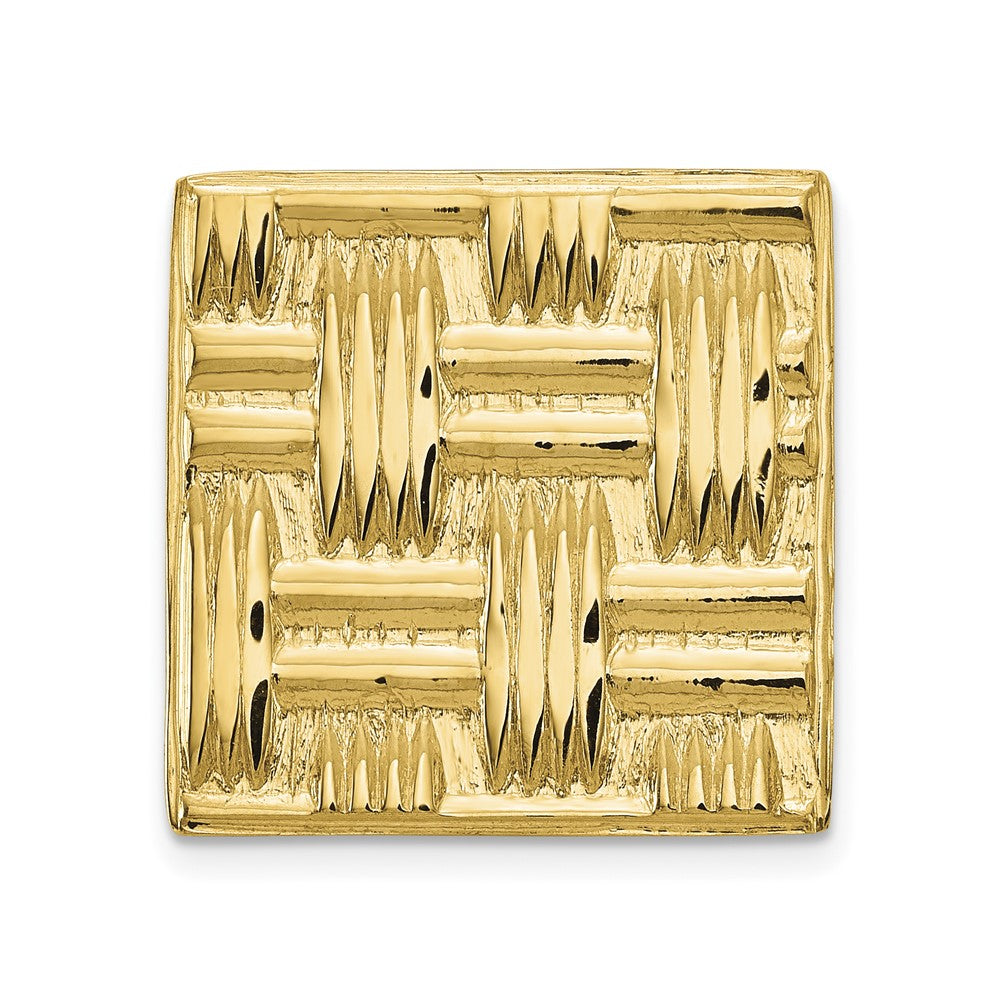 14K Gelbgold Herren Quadratisch Basketweave Strukturiert Krawatten Tac