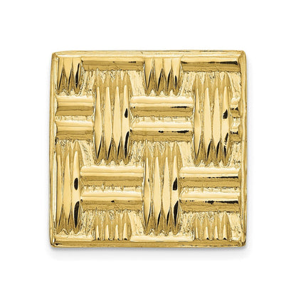 14K Gelbgold Herren Quadratisch Basketweave Strukturiert Krawatten Tac