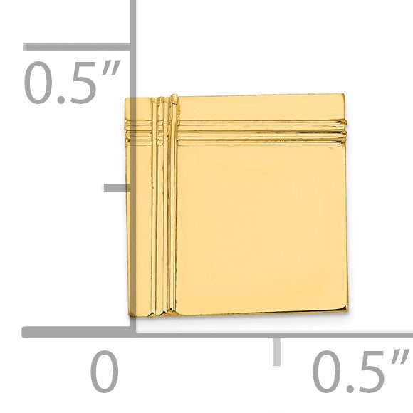 14K Gelbgold Herren Quadratisch mit Line Design Krawatten Tac