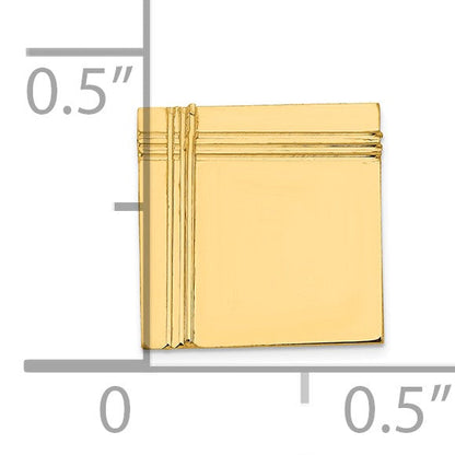 14K Gelbgold Herren Quadratisch mit Line Design Krawatten Tac