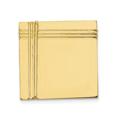14K Gelbgold Herren Quadratisch mit Line Design Krawatten Tac