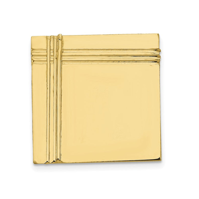 14K Gelbgold Herren Quadratisch mit Line Design Krawatten Tac
