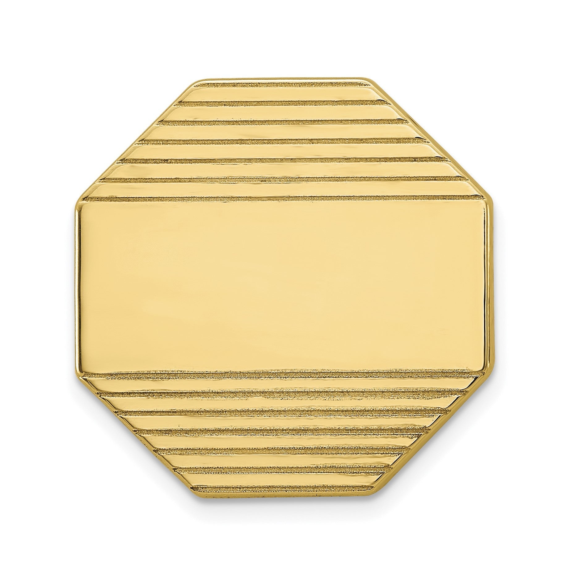 14K Gelbgold Herren Octagonal Gerillt Krawatten Tac