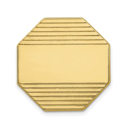 14K Gelbgold Herren Octagonal Gerillt Krawatten Tac