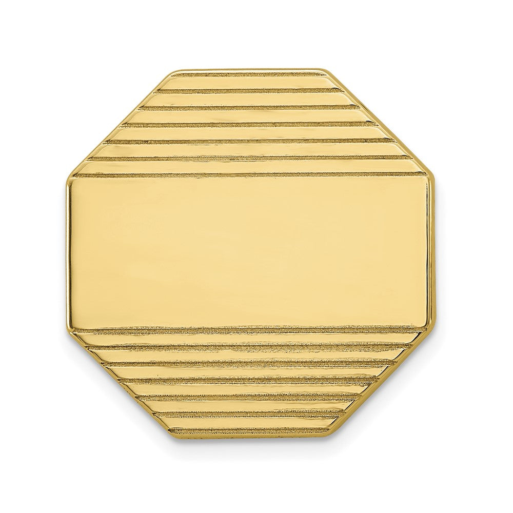 14K Gelbgold Herren Octagonal Gerillt Krawatten Tac