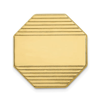 14K Gelbgold Herren Octagonal Gerillt Krawatten Tac