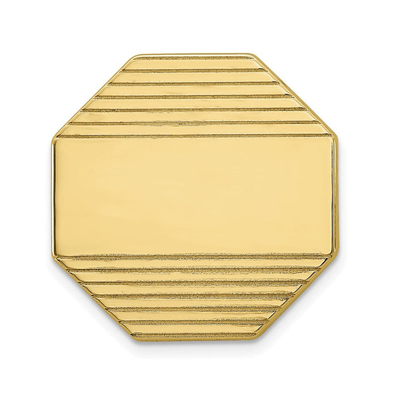 14K Gelbgold Herren Octagonal Gerillt Krawatten Tac