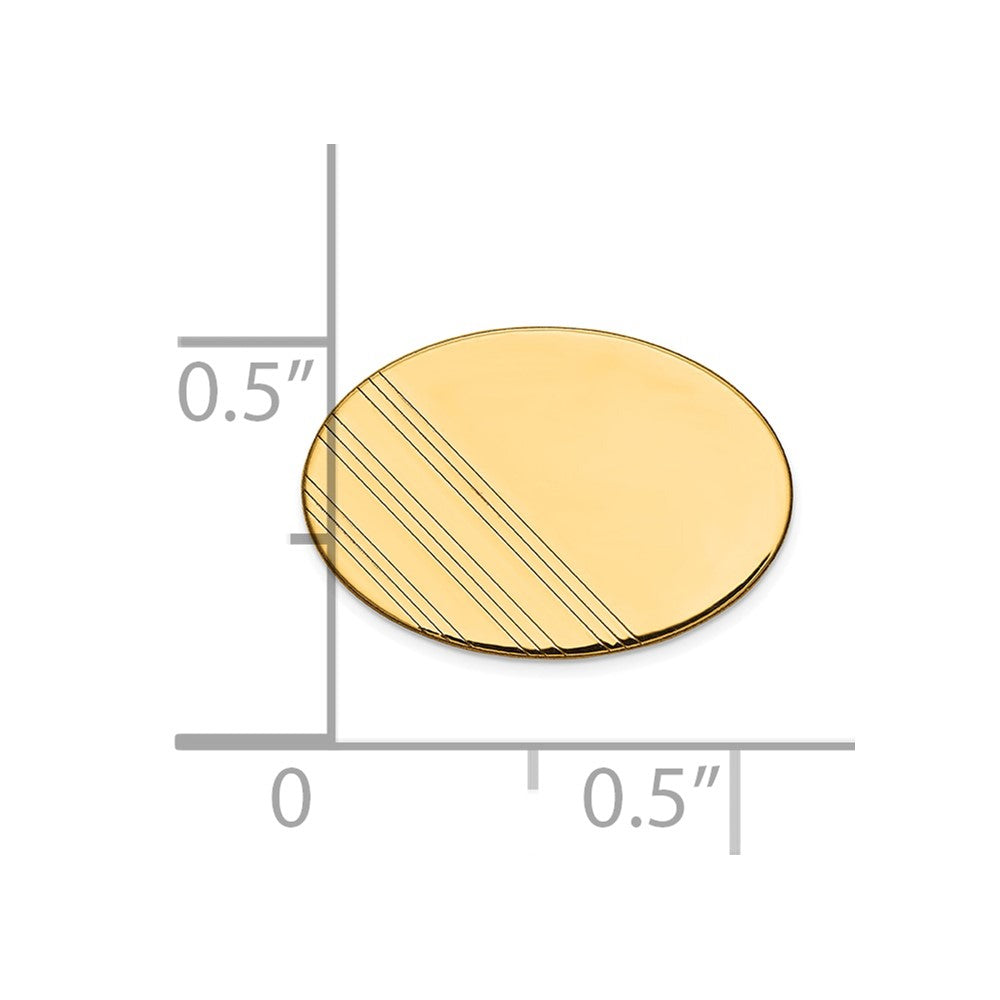 14K Gelbgold Herren Oval mit Line Design Krawatten Tac