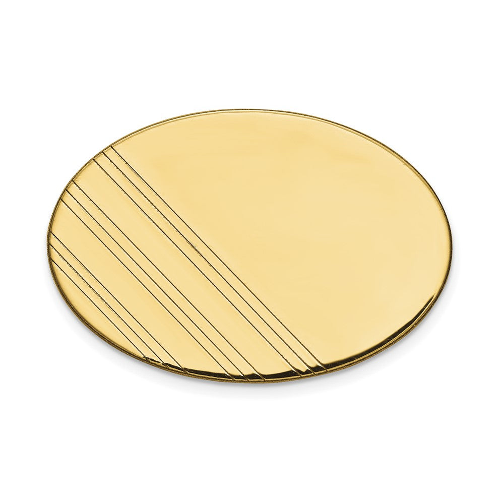 14K Gelbgold Herren Oval mit Line Design Krawatten Tac