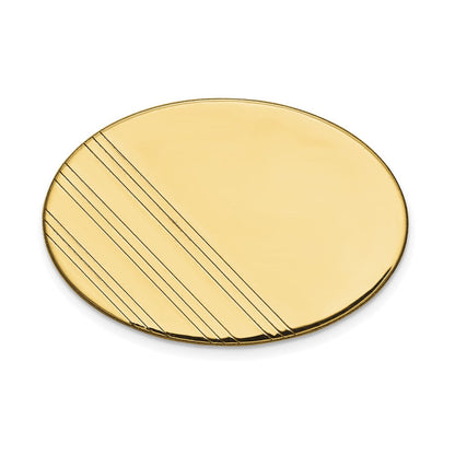 14K Gelbgold Herren Oval mit Line Design Krawatten Tac