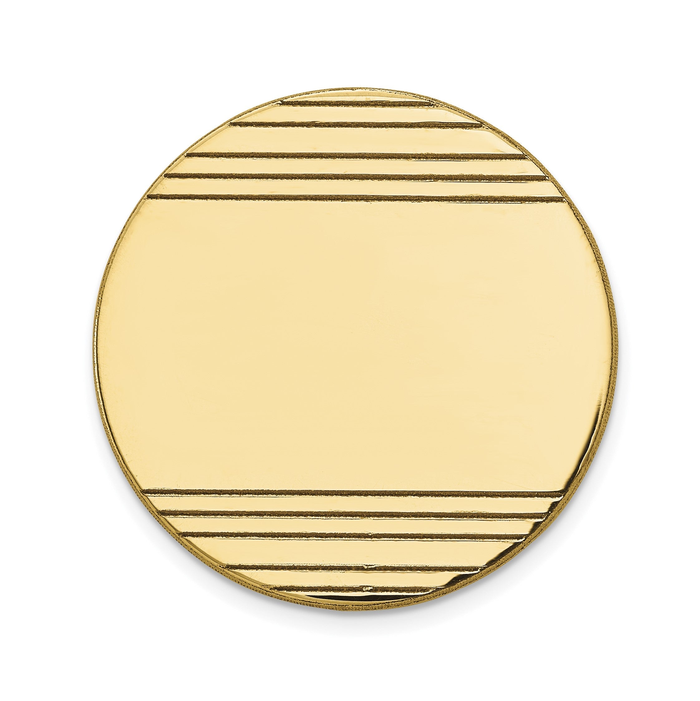 14K Gelbgold Herren Kreisförmig mit Line Design Krawatten Tac