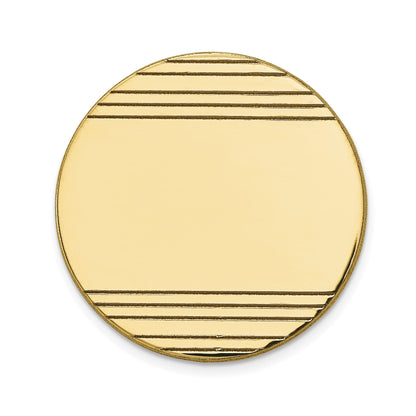 14K Gelbgold Herren Kreisförmig mit Line Design Krawatten Tac