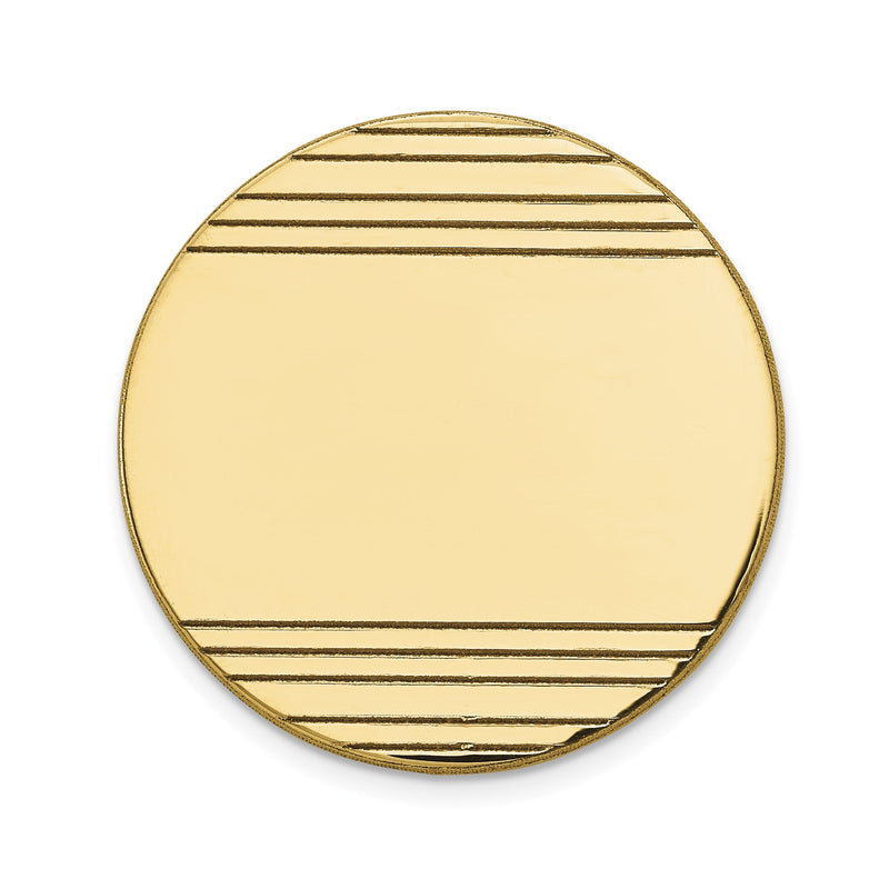 14K Gelbgold Herren Kreisförmig mit Line Design Krawatten Tac