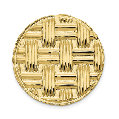 14K Gelbgold Herren Kreisförmig Basketweave Strukturiert Krawatten Tac