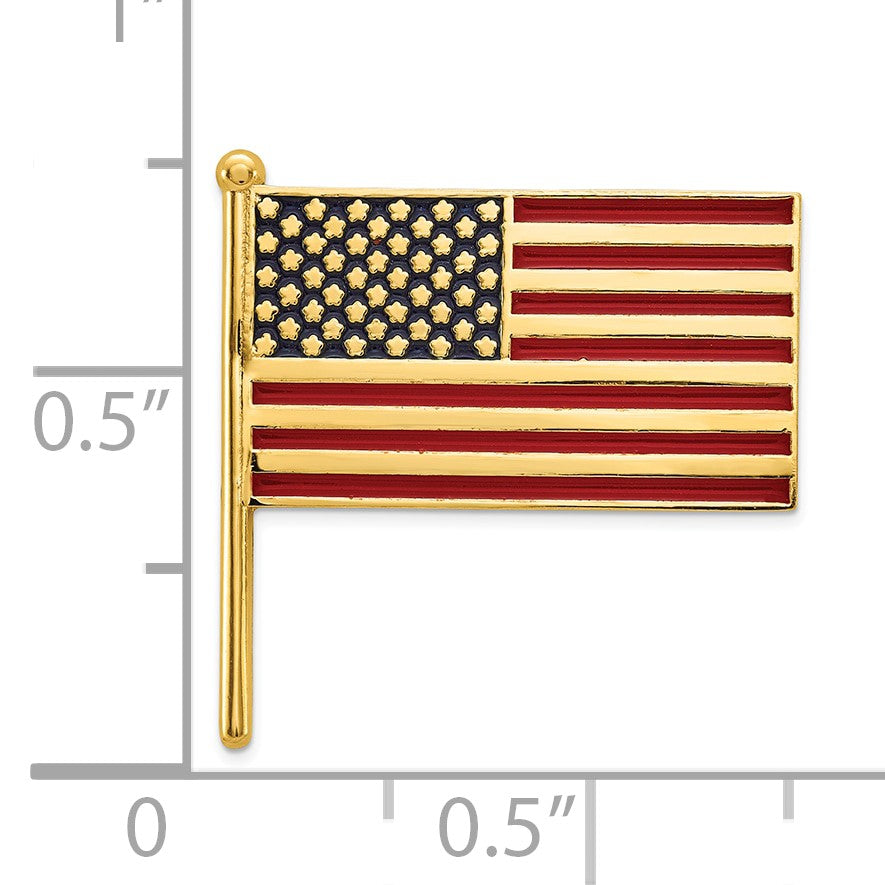 14K Gelbgold Emailliert Flag Krawatten Tac