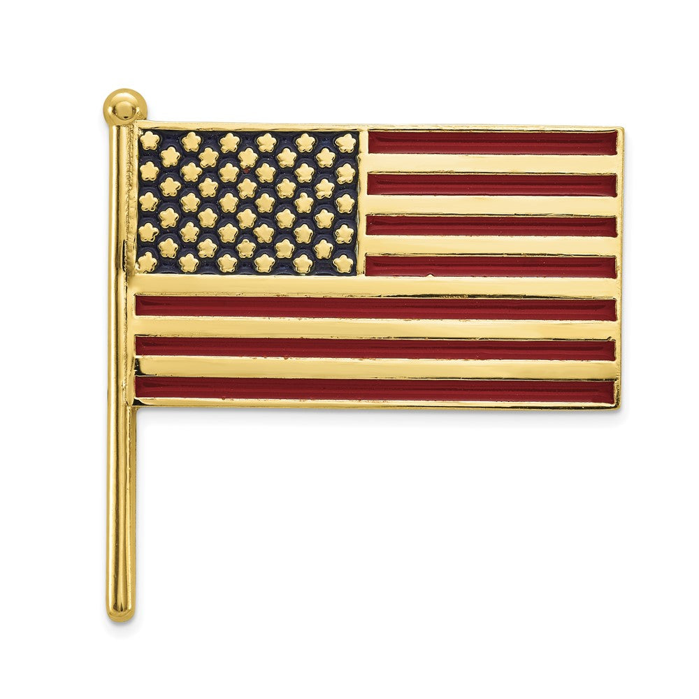 14K Gelbgold Emailliert Flag Krawatten Tac