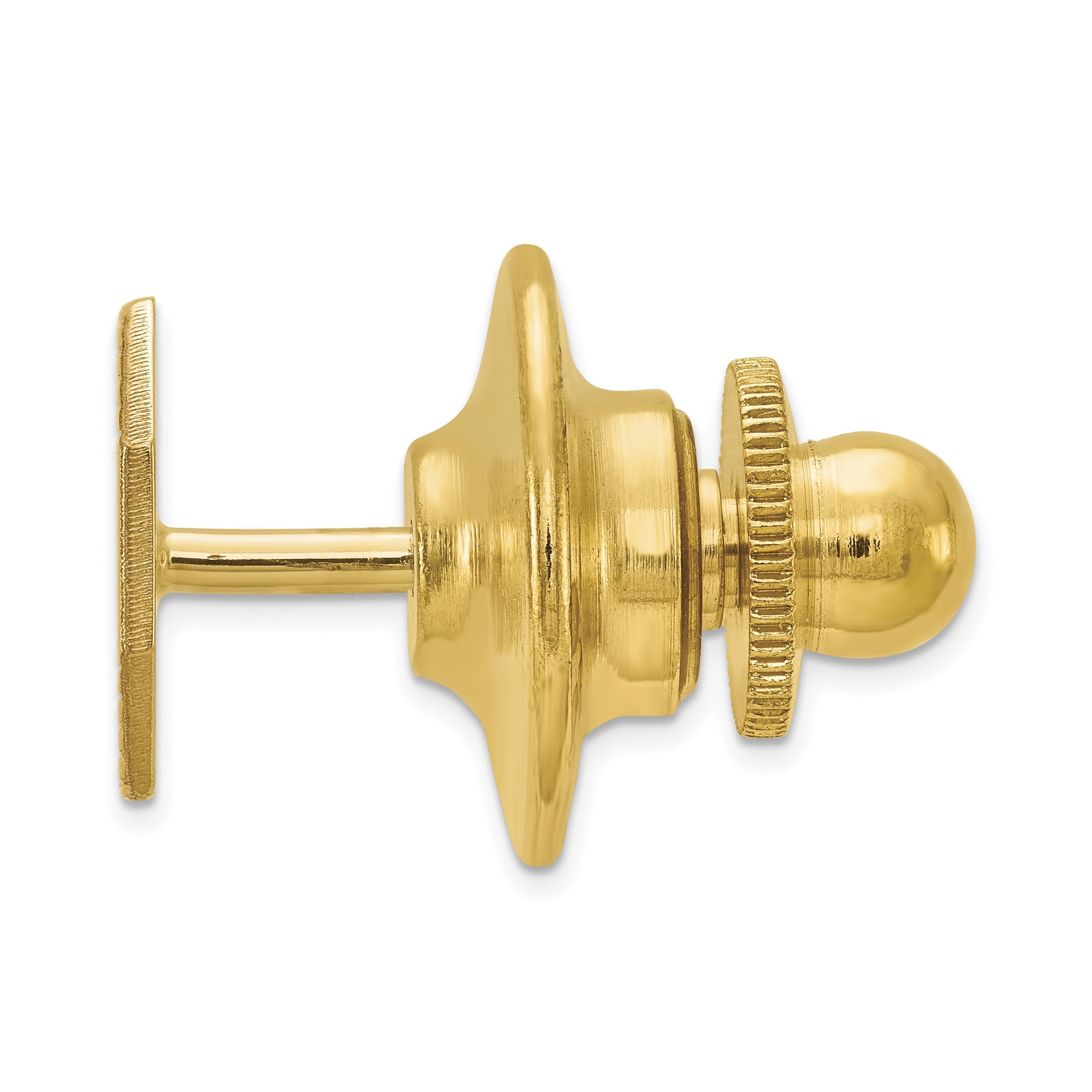 14K Gelbgold Herren Rectangular Octagon mit Line Design Krawatten Tac