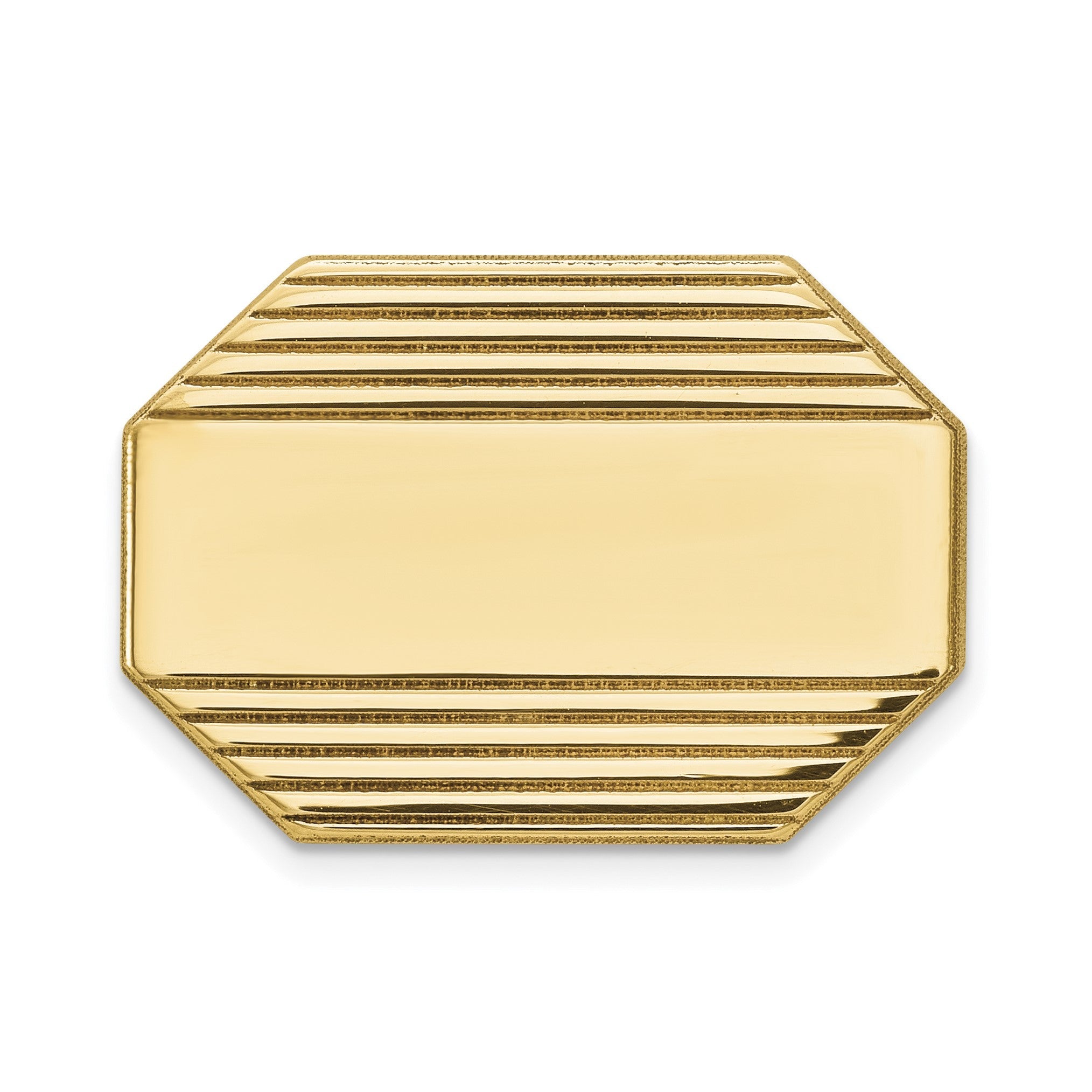 14K Gelbgold Herren Rectangular Octagon mit Line Design Krawatten Tac