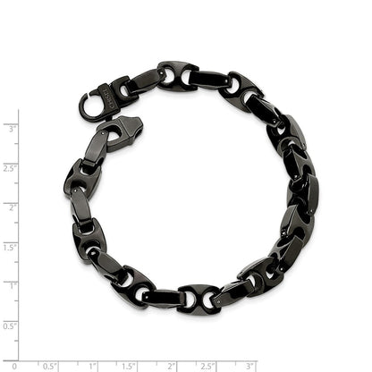 Tungsten Chisel Poliert Schwarz Ip-beschichtet 9 Zoll Armband
