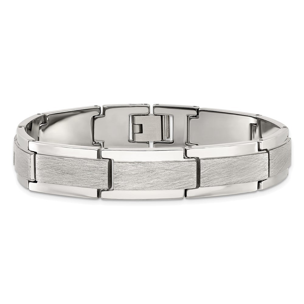 8.5 Zoll Chisel Tungsten Poliert und Satiniert 8.25 Armband