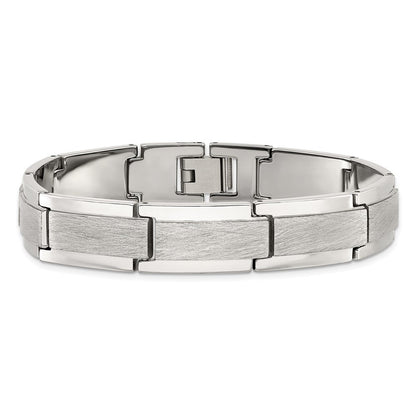 8.5 Zoll Chisel Tungsten Poliert und Satiniert 8.25 Armband