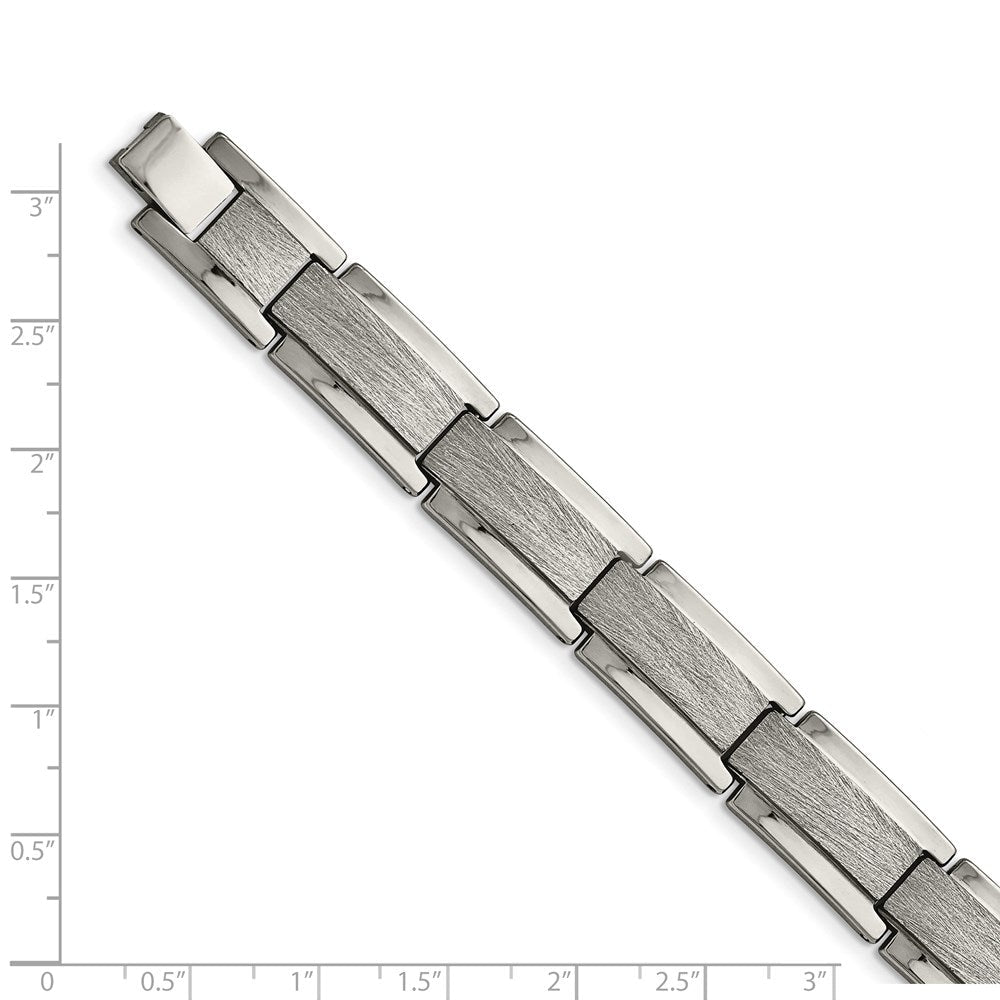 8.5 Zoll Chisel Tungsten Poliert und Satiniert 8.25 Armband