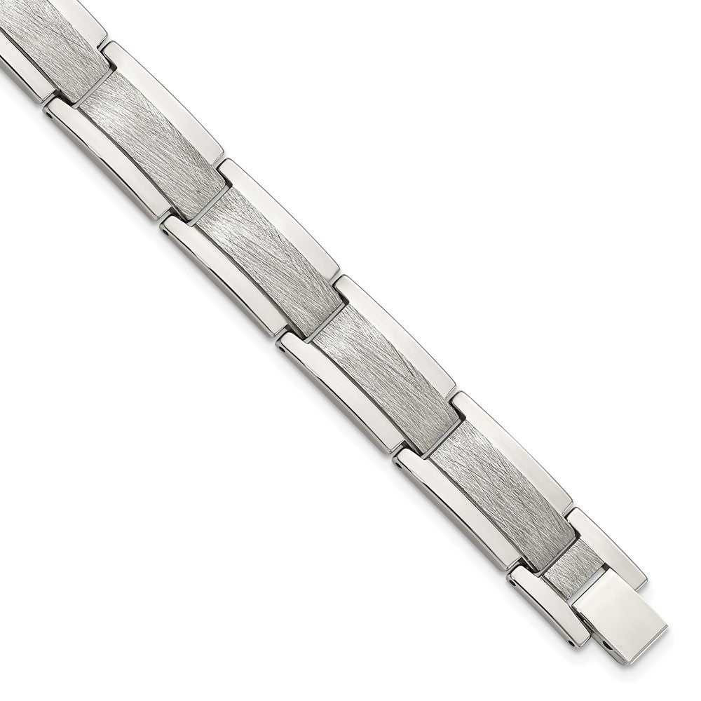 8.5 Zoll Chisel Tungsten Poliert und Satiniert 8.25 Armband