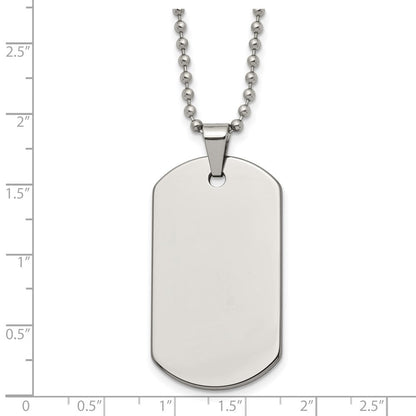 Tungsten Chisel Poliert Erkennungsmarke 22 Zoll Halskette
