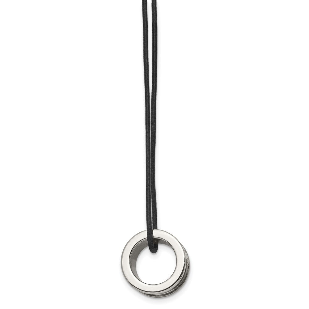 Tungsten Poliert Leder Kordel 18 Zoll Halskette
