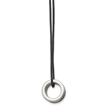 Tungsten Poliert Leder Kordel 18 Zoll Halskette