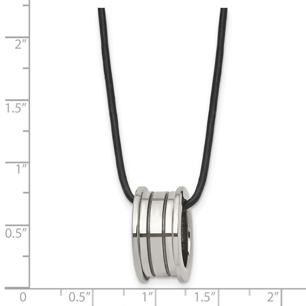 Tungsten Poliert Leder Kordel 18 Zoll Halskette