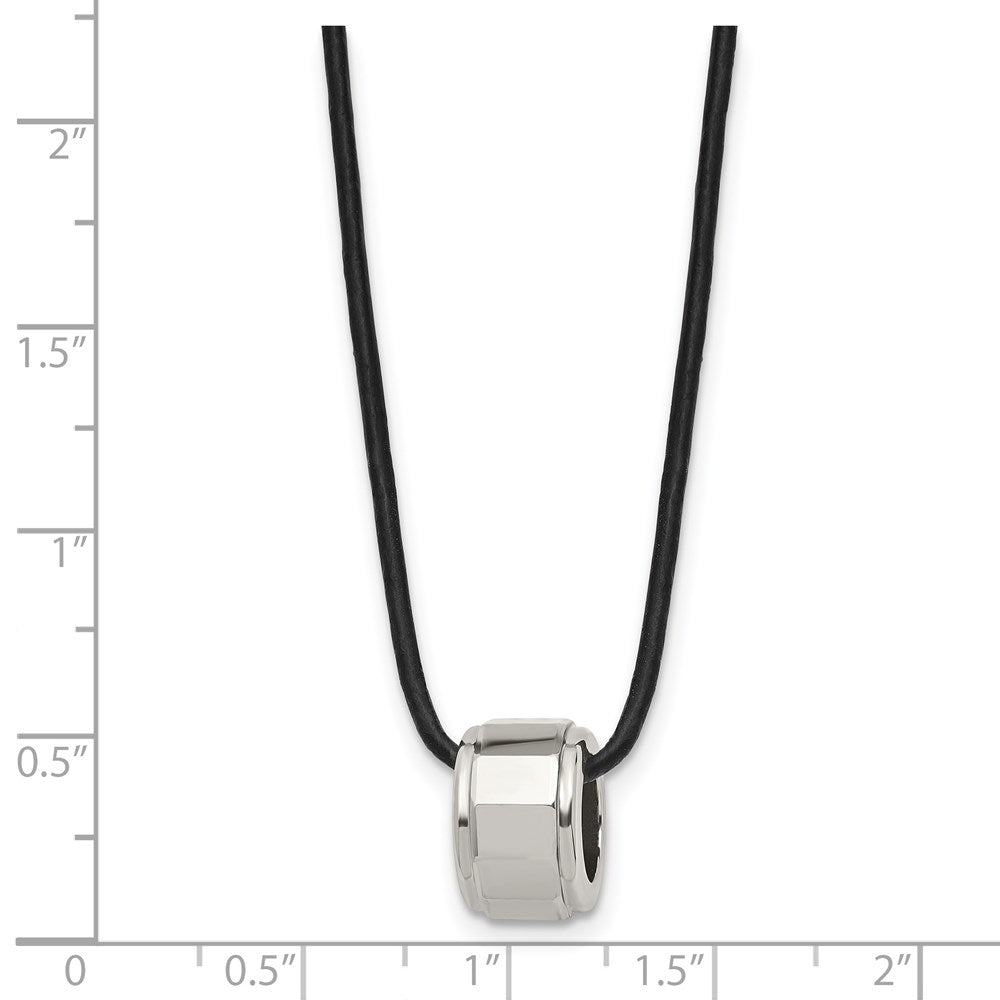 Tungsten Chisel Poliert Leder Kordel 18 Zoll Halskette