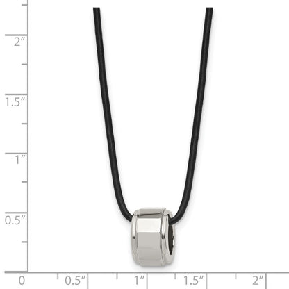 Tungsten Chisel Poliert Leder Kordel 18 Zoll Halskette