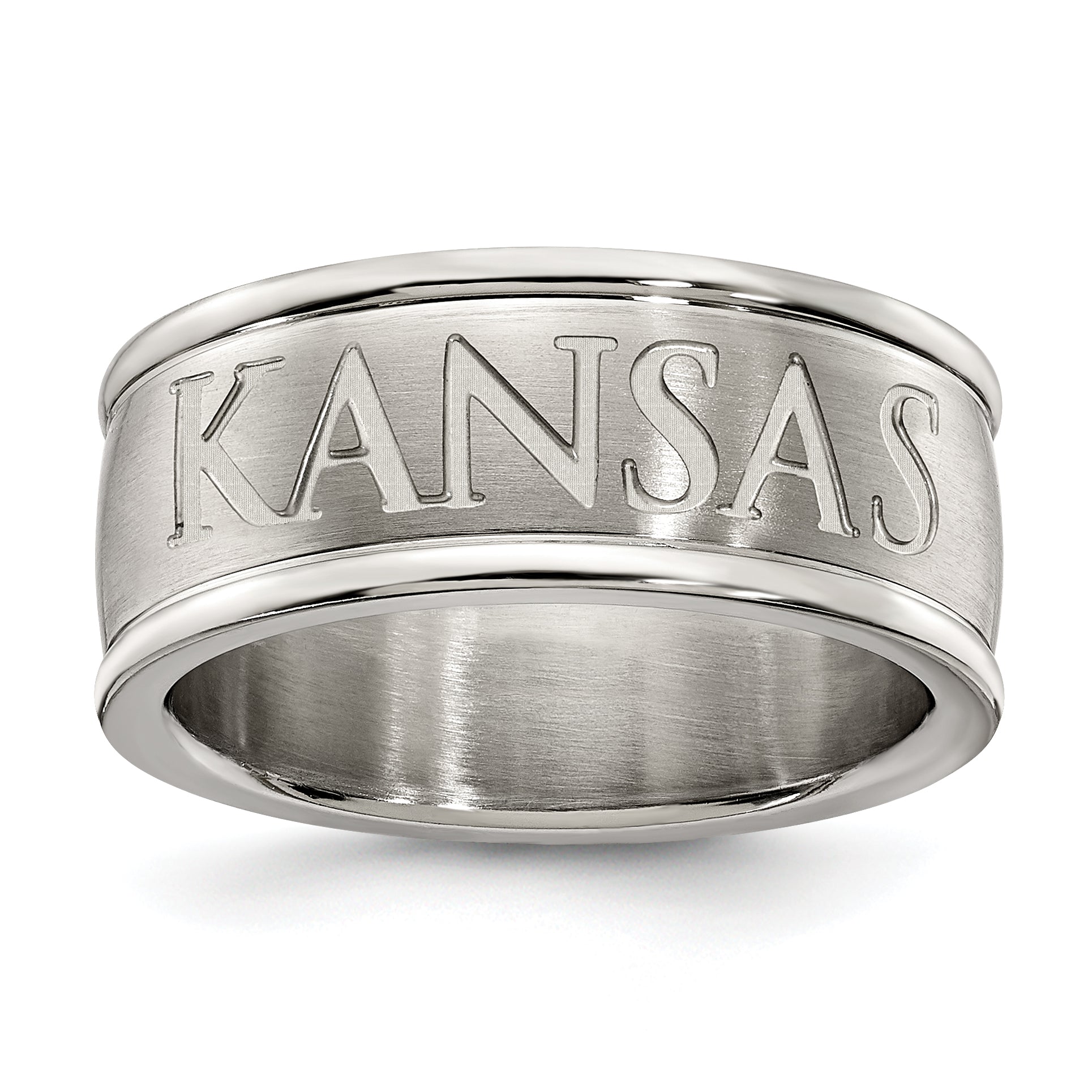Edelstahl Uinv Of Kansas Logo Ring