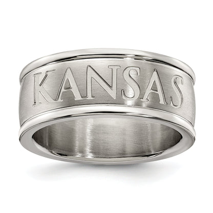 Edelstahl Uinv Of Kansas Logo Ring